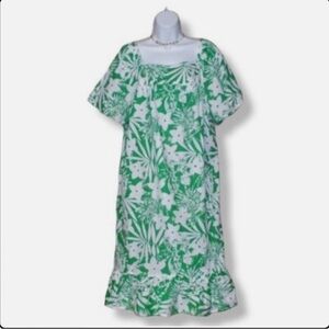 Green Floral Square-Neck Maxi Dress - Brand Unbranded